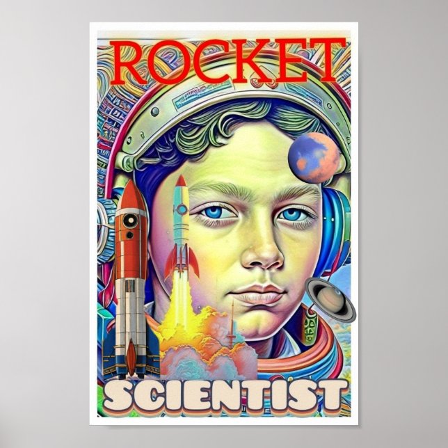 AFFICHE GARÇON SCIENTIFIQUE FUSÉE (Devant)