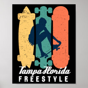 Affiche Garçon Skateur Tampa Floride Vintage Rétro Rue Ska