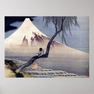 Affiche Garçon sur le Mont Fuji, Hokusai