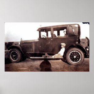 Affiche Garçon sur marchepied de VOITURE
