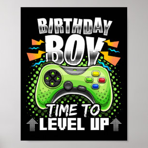 Affiche Garçon Temps De Monter Vidéo Jeu Anniversaire Cade