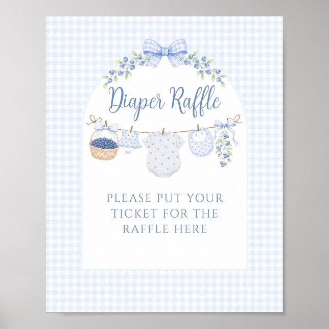 Affiche Garçon tout doux myrtille Baby Shower couche (Devant)