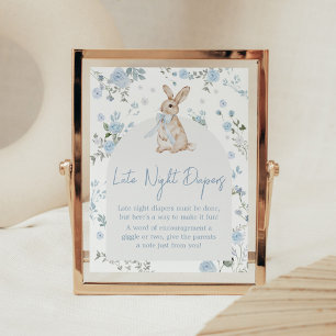 Affiche Garçon Un Baby shower De Lapin Diapeurs De Nuit Ta