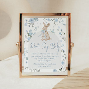 Affiche Garçon Un Baby shower Lapin Ne Dit Pas Bébé Signe