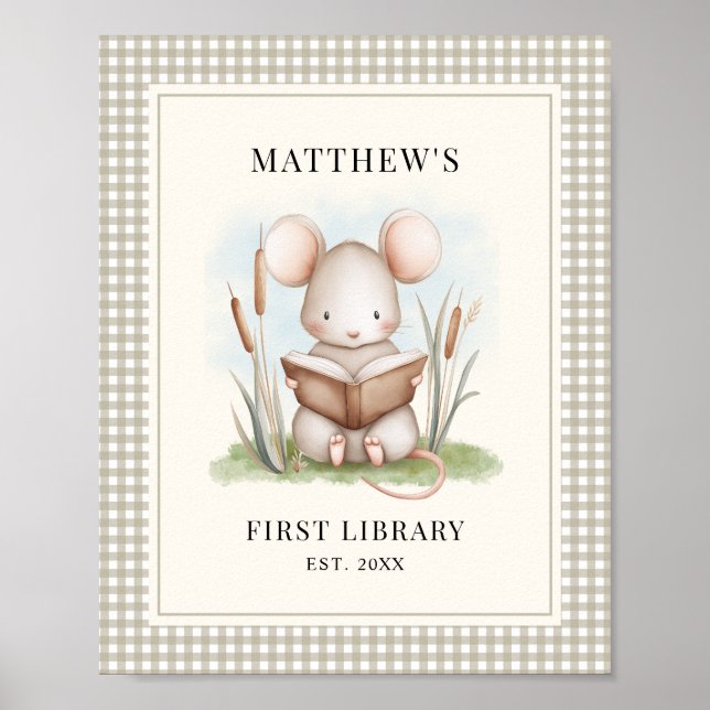 Affiche Garçons à l'aquarelle Premier cadeau de bibliothèq (Devant)