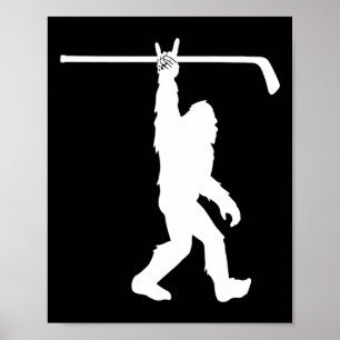 Affiche Garçons Bigfoot Hockey Drôle Sasquatch Rock An Rol
