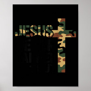 Affiche Garçons camouflage chrétien lutte Jésus n'a jamais