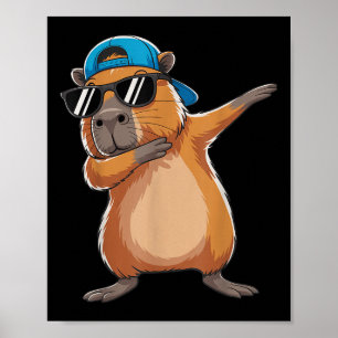 Affiche Garçons Capybara Mignons Dabbing Hommes Tout-Petit