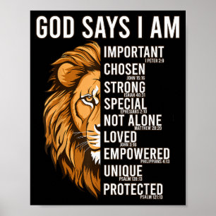 Affiche Garçons chrétiens Dieu dit que je suis tout-petit 