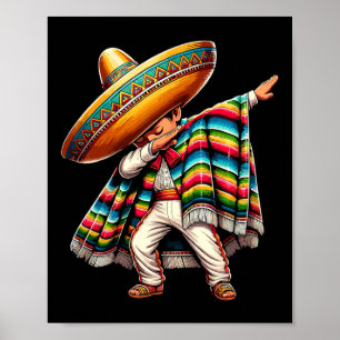 Affiche Garçons Dabbing Poncho Mexicain Cinco De Mayo 1