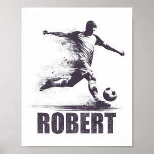 Affiche Garçons de football Robert Personnalisé Prénom Rob