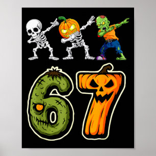 Affiche Garçons de Halloween faisant le dab Six Seven 67 M