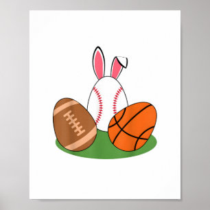 Affiche Garçons de Pâques de baseball de baseball de footb