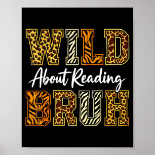 Affiche Garçons drôle animal sauvage sur la lecture bruh l
