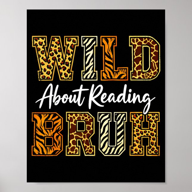 Affiche Garçons drôle animal sauvage sur la lecture bruh l (Devant)