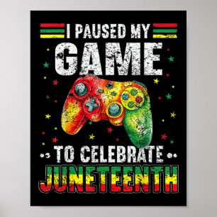 Affiche Garçons drôles joueur Juneteenth enfants noirs jeu
