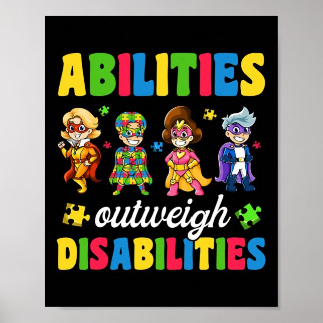 Affiche Garçons Enfants Autisme Handicap Sensibilisation (Devant)