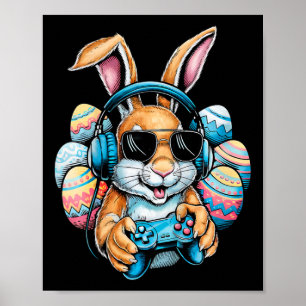 Affiche Garçons Enfants Jour de Pâques heureux Lapin Œuf J