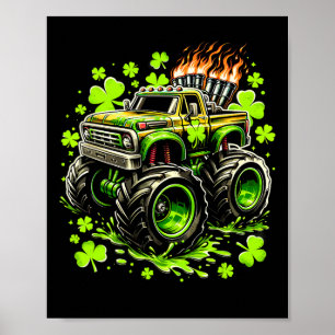 Affiche Garçons Enfants Monster Green Truck Shamrock St pa