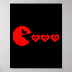 Affiche Garçons Enfants Saint-Valentin Cœurs Manger Drôle