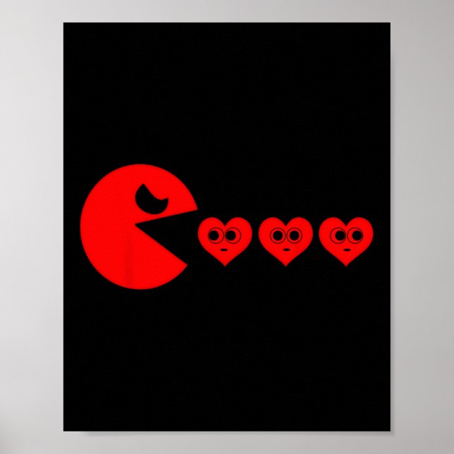 Affiche Garçons Enfants Saint-Valentin Cœurs Manger Drôle  (Devant)