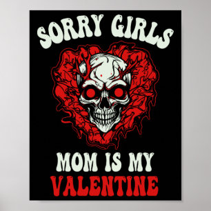 Affiche Garçons Fantôme Rouge Crâne Cœur Désolé Filles Mam