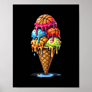 Affiche Garçons Filles Crème Glacée Drip Sprinkles Su
