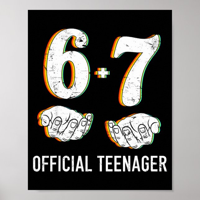 Affiche Garçons Filles de 6+7 ans Adolescent 13e Anniversa (Devant)