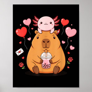 Affiche Garçons Filles Thé à bulles Capybara Axolotl Migno