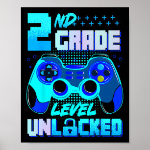 Affiche Garçons gamers kids niveau 2e année débloqué premi