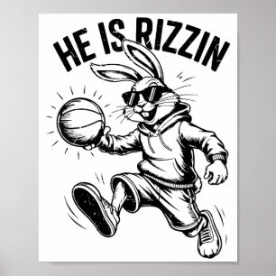 Affiche Garçons Il Est Ressuscité Lapin Visage Lunettes De