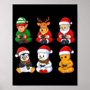 Affiche Garçons Joueurs de Noël Vidéos Jeux Santa Elf Renn