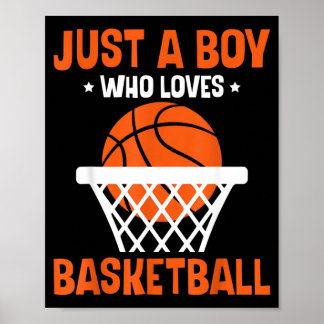 Affiche Garçons Juste Un Garçon Qui Aime Basball Bball