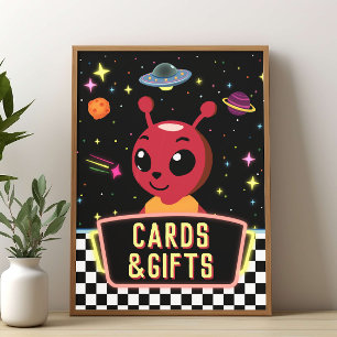 Affiche Garçons Néon Galaxie Espace Cartes Cadeaux Alien P