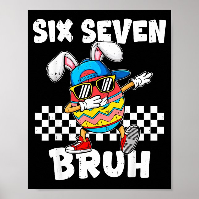 Affiche Garçons Pâques Drôle Dabbing Lapin Bruh Six Sept 6 (Devant)