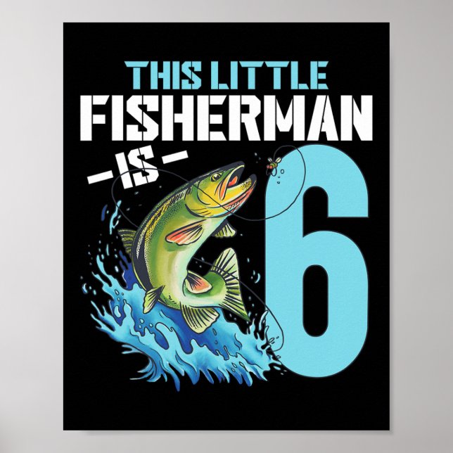 Affiche Garçons Pêche Anniversaire Chemise 6 Ans Poisson G (Devant)