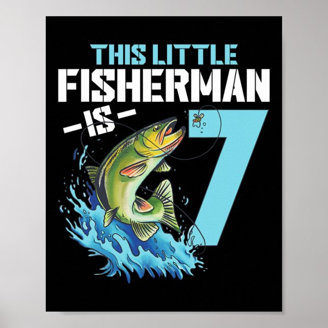 Affiche Garçons Pêche Anniversaire Chemise 7 Ans Poisson G (Devant)
