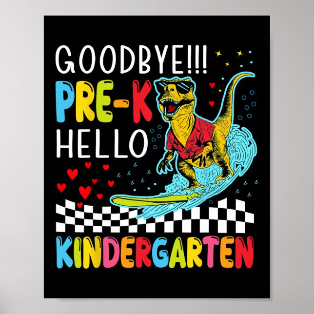Affiche Garçons pré-maternelle dernier jour d'école dinosa (Devant)