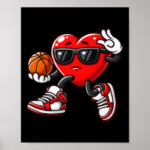 Affiche Garçons Toddler Coeur mignon Jouer Basket-ball Val