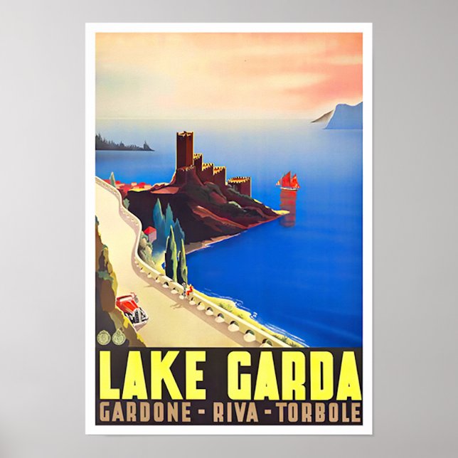 Affiche Garda Lake Italie voyage millésime (Devant)