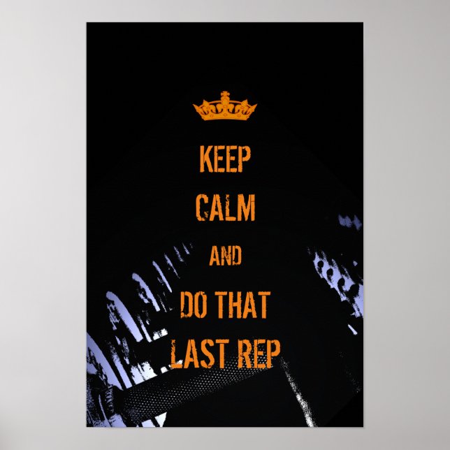 Affiche Garde calme couverture drôle fitness inspiré (Devant)