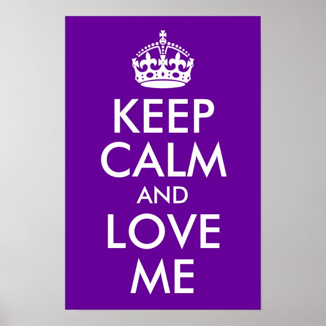 Affiche Garde Calme et Aime Moi Violet (Devant)