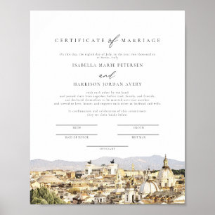 Affiche Garde de certificat de mariage de la vue panoramiq