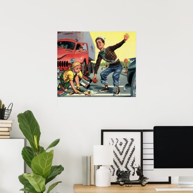 Affiche Garde de passage de la patrouille de sécurité vint (Bureau à domicile)