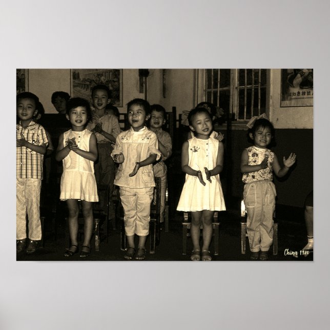 Affiche Garde d'enfants Vintage Chine Changsha (Devant)