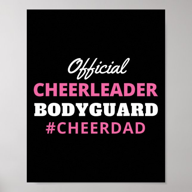 Affiche Garde du corps de cheerleader officiel rose Papa  (Devant)