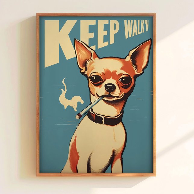 Affiche Garde La Marche Chien Hipster Art Imprimé  (Créateur téléchargé)
