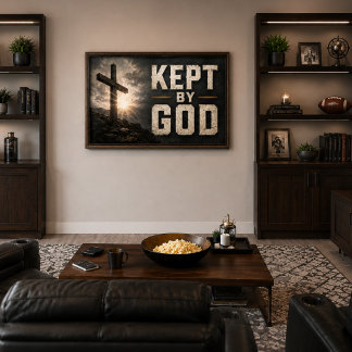 Affiche Gardé par Dieu (avec Croix) Horizontal