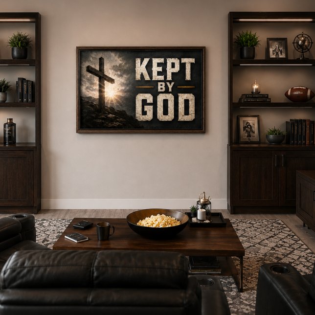 Affiche Gardé par Dieu (avec Croix) Horizontal (Créateur téléchargé)
