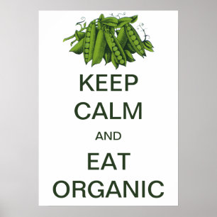 Affiche Garde Vintage Calme et Mange des Pois Biologiques